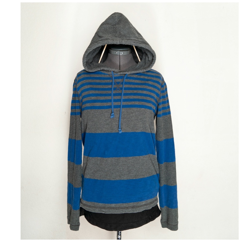 # Aeropostale Hoodie  Blue & Gray Striped